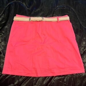 Karen Scott pink skirt with matching belt